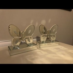 Set of PB Kids Butterfly Mirrored Bookends